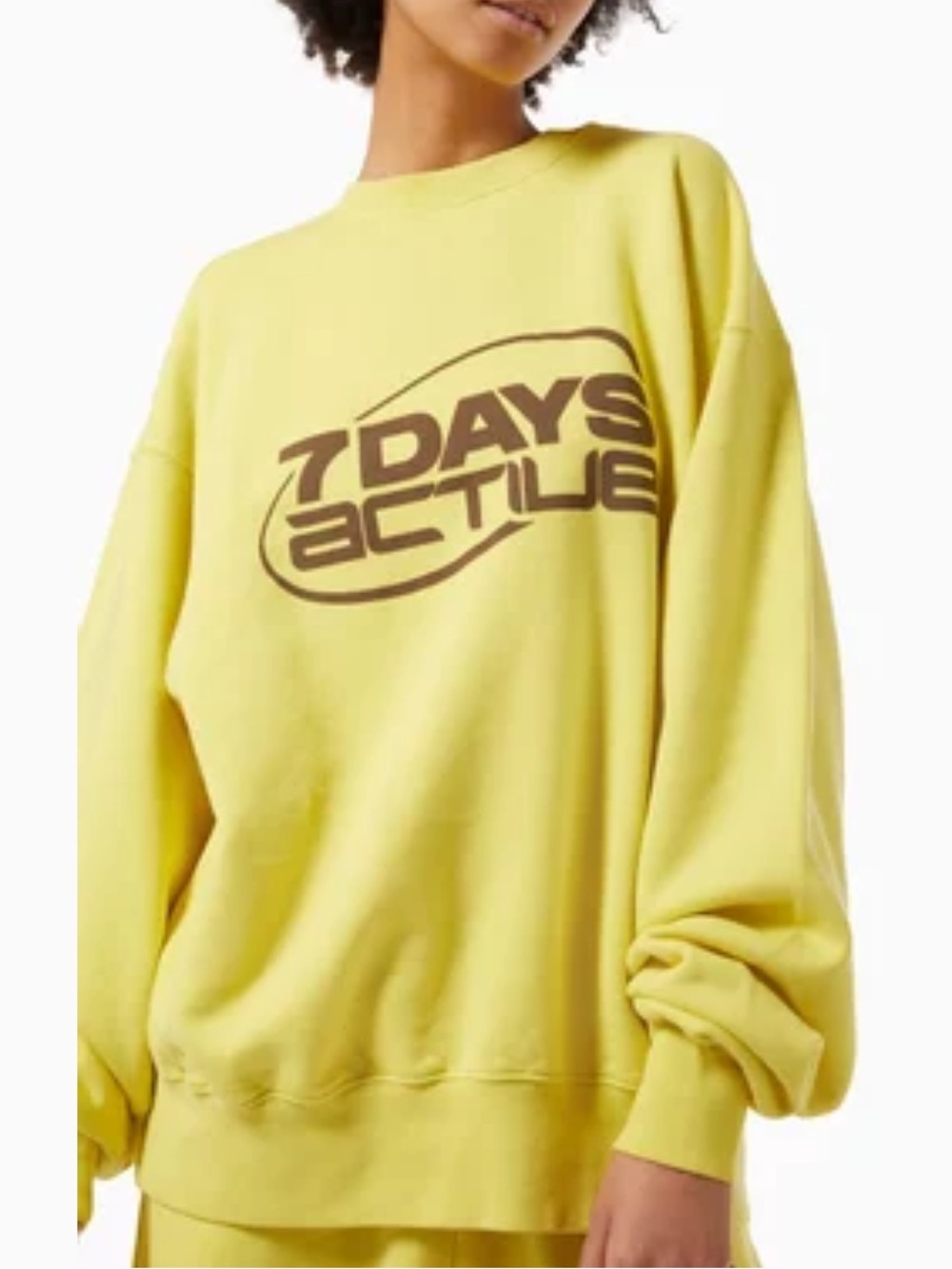 7 Days Active Oversized Organic Cotton Crewneck Sweatshirt S
